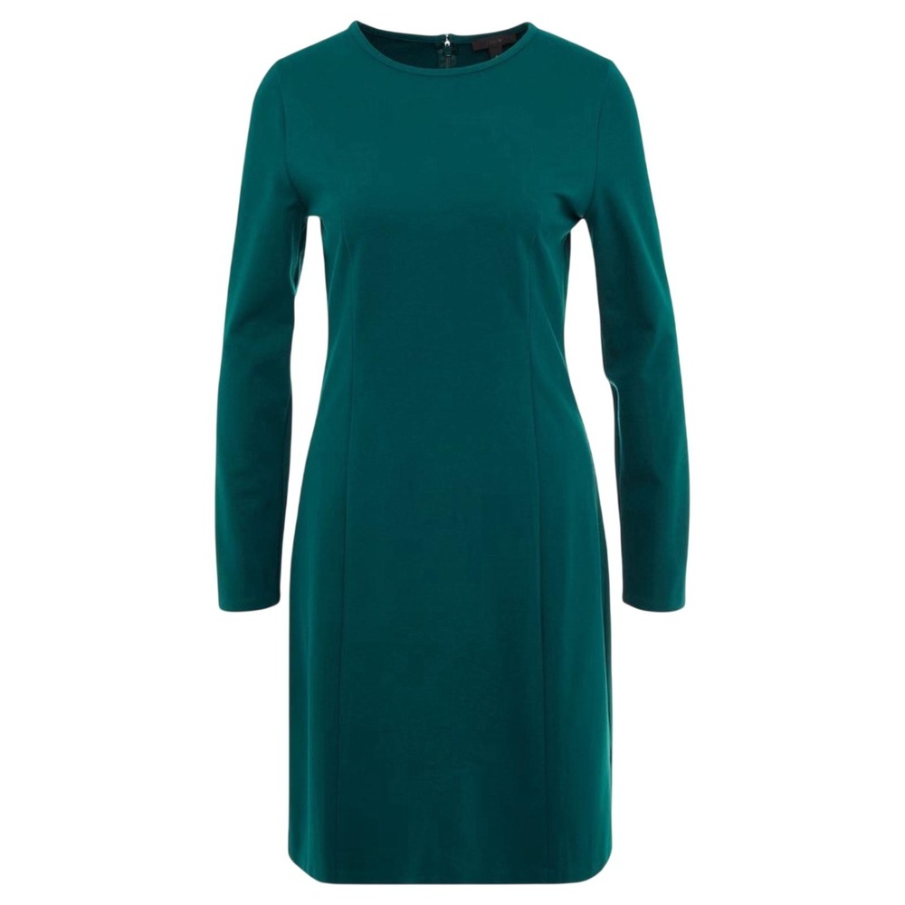 J Crew Dress Womens‎ Large Green Long Sleeve Ponte Knit Sheath Knee Length Jewel